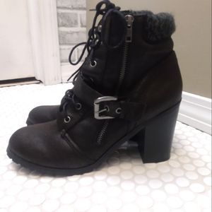 Just Fab Heeled Combat Boots